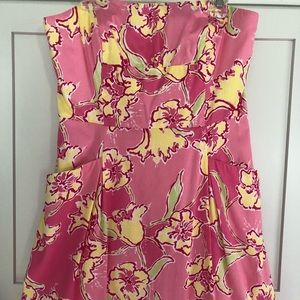 Pink Floral Lilly Pulitzer strapless sundress